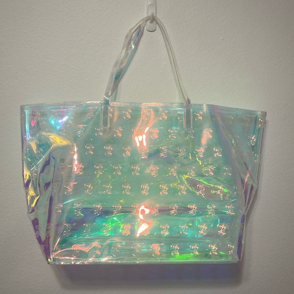 The Rustic Shoebox Holographic Monogram Tote Bag Durable Scratch-Resistant NWT - Picture 1 of 9